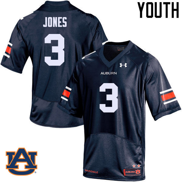 Youth Auburn Tigers #3 Jonathan Jones College Football Jerseys Sale-Navy